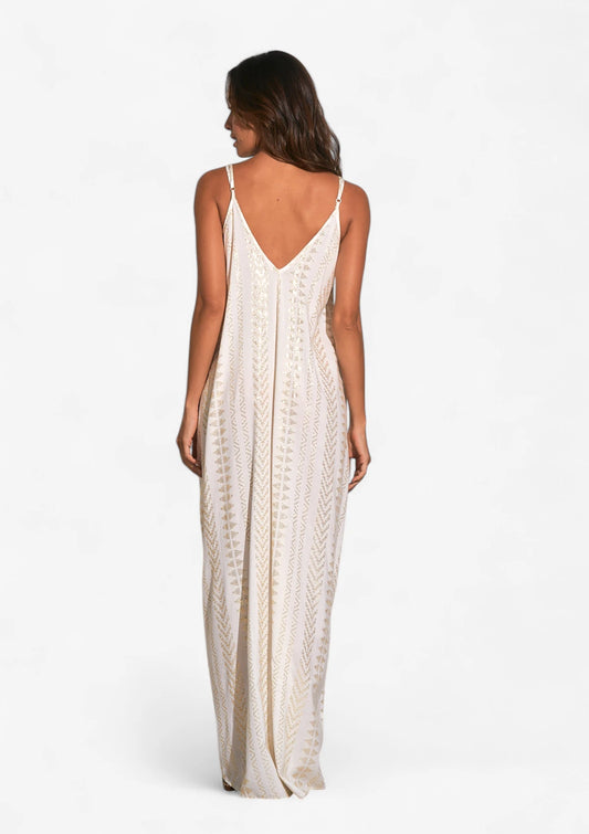 Gold Arrow Maxi Spaghetti Strap Dress