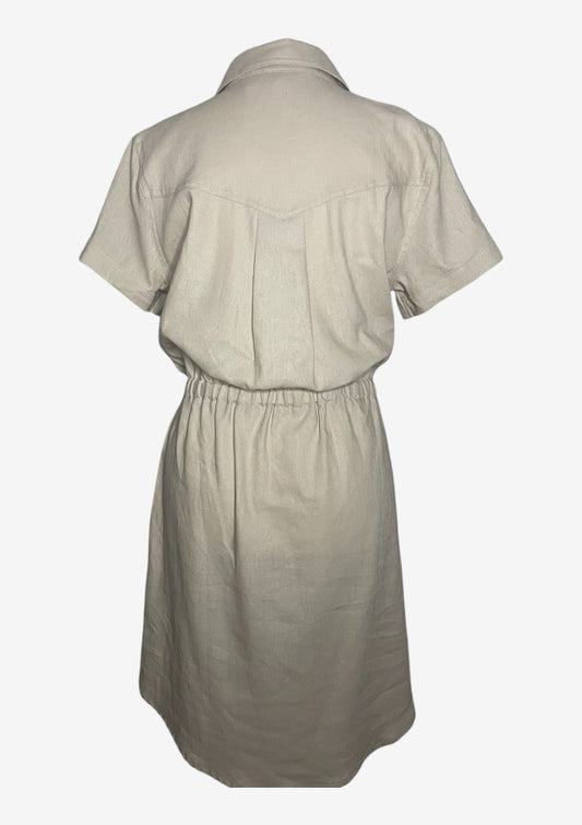 Short Sleeves Linen Mini Dress