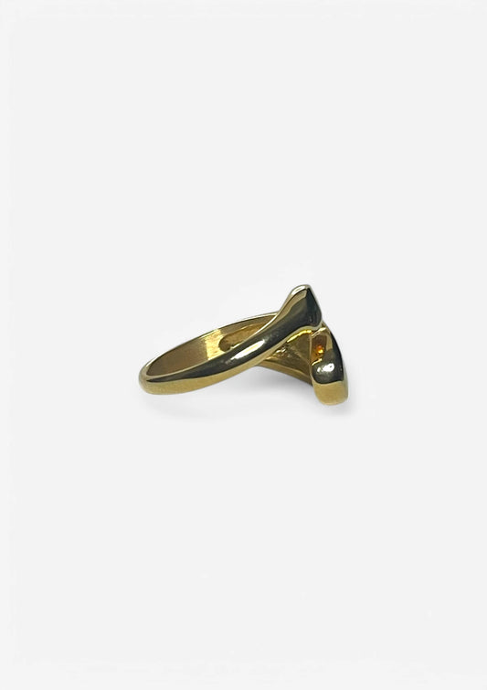 Gold Stainless Steel Dome Ring