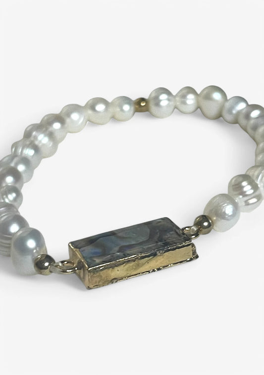Fresh Water Pearl/Abalone Bracelet