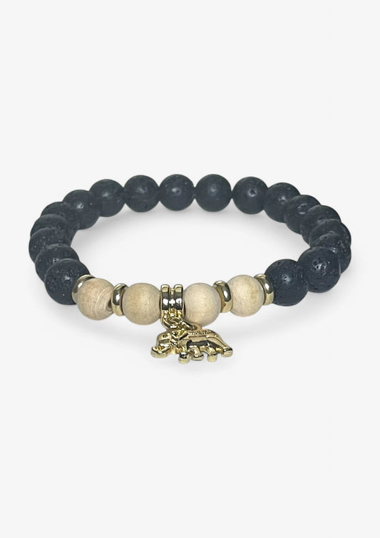 Lava/Wood Beads Bracelet