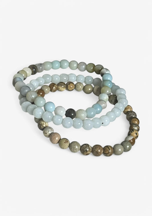 Amazonite/Jasper Multi Beads Bracelet