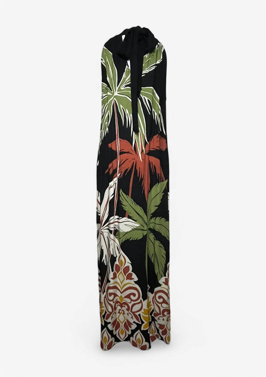 Black Palm Trees Maxi Dress