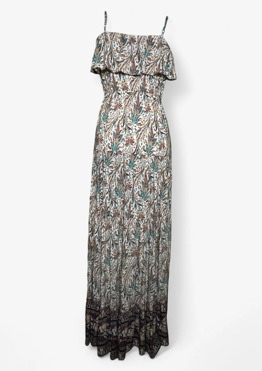 Floral Spaghetti Straps Button Maxi Dress
