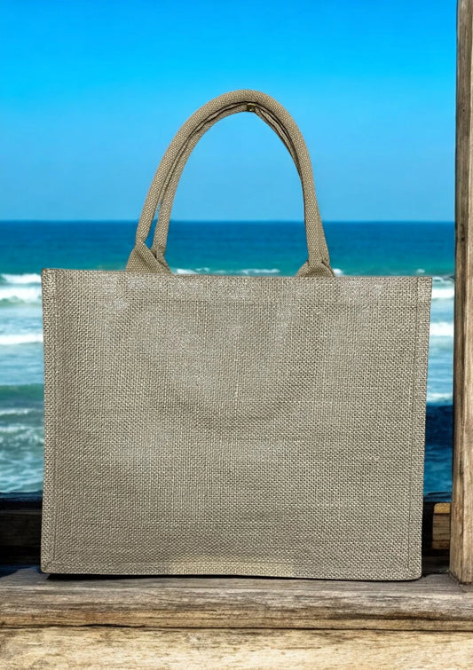 Tan Burlap Tote Bag