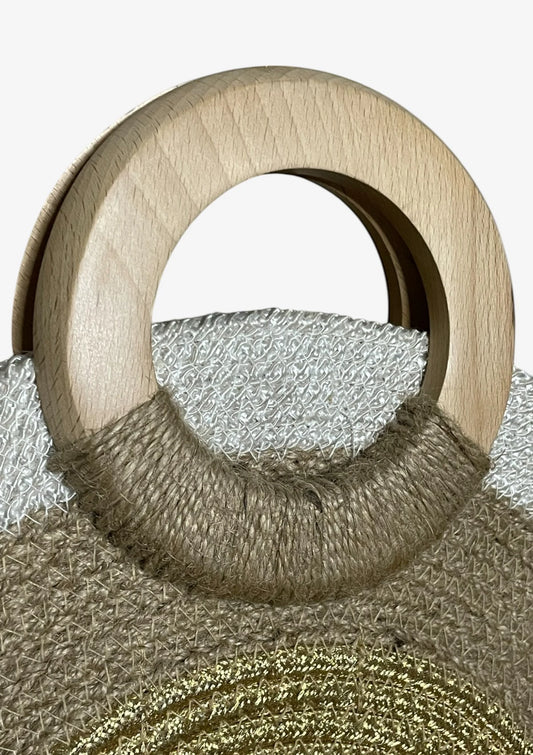 Jute Half Moon Hand Bag