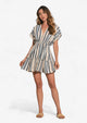 Natural Blue Stripe Sleeveless Dress