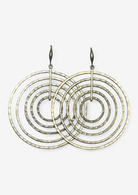 Hammered Multi Circles Earrings