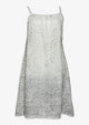 White and Gray Linen Mini Dress