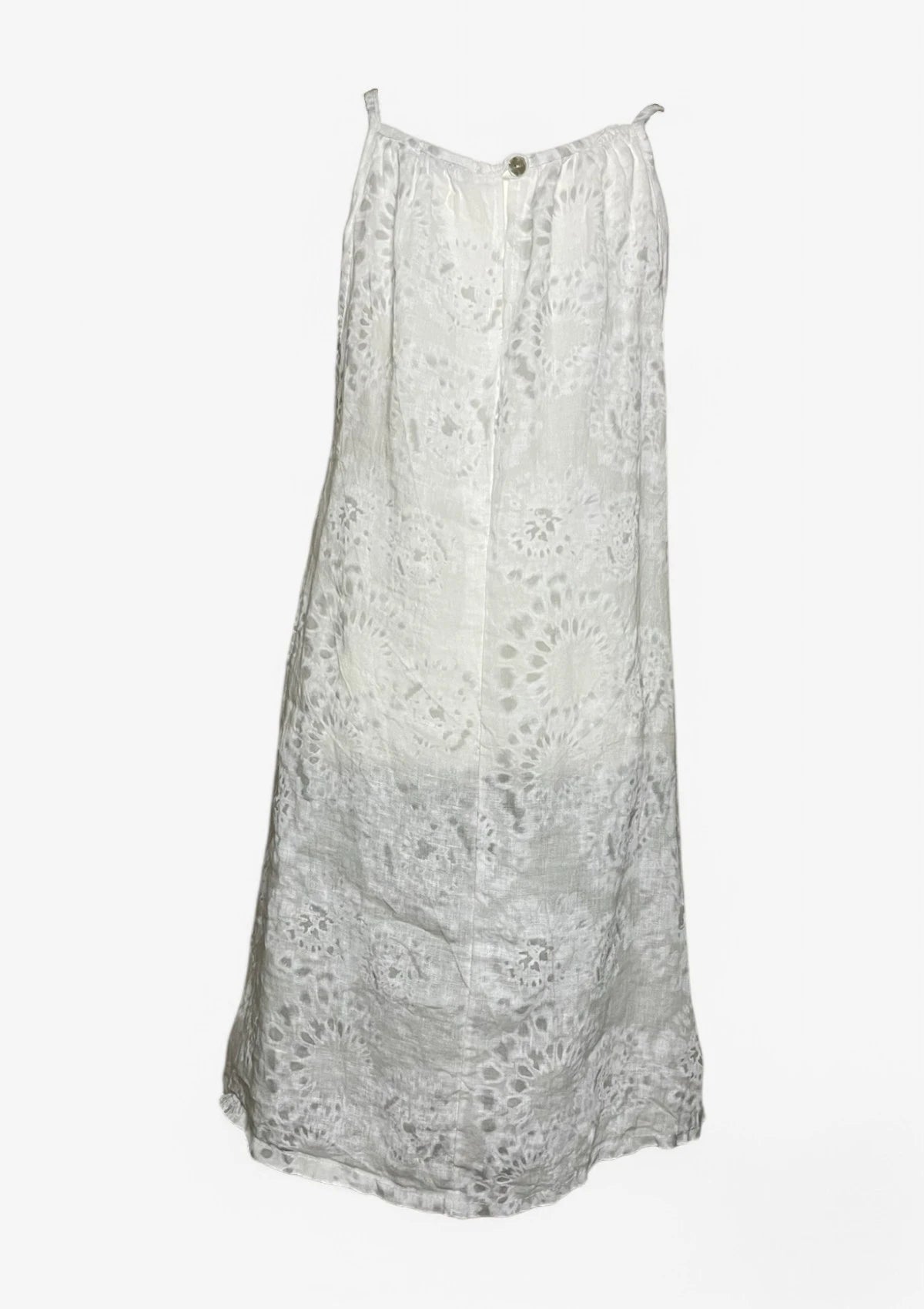 White and Gray Linen Mini Dress