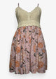 Beige Crochet Floral Pattern Dress
