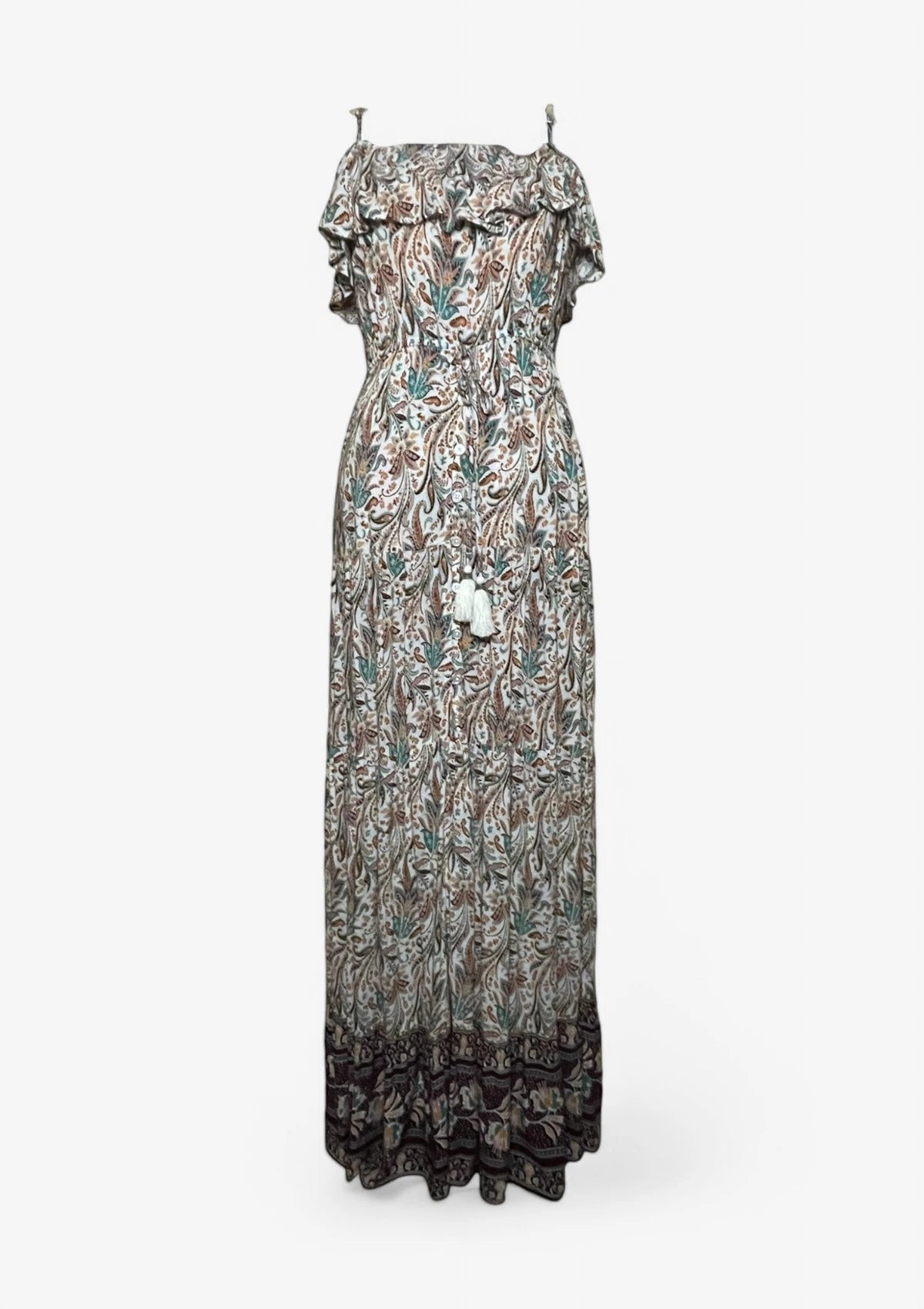 Floral Spaghetti Straps Button Maxi Dress