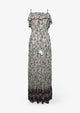 Floral Spaghetti Straps Button Maxi Dress