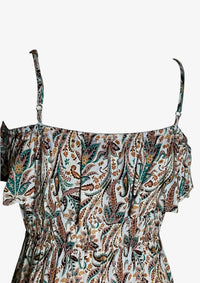 Floral Spaghetti Straps Button Maxi Dress