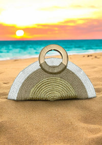 Jute Half Moon Hand Bag