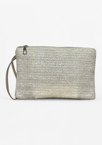 Beige Kajaia Straw Clutch Bag