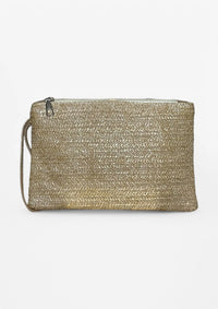 Yellow Kajaia Straw Clutch Bag